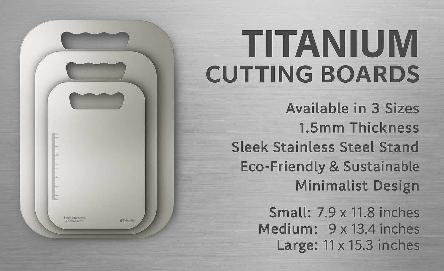 Stainless steel Ti Chopping Board
