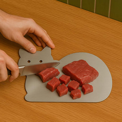 Cat Shaped Stainless Steel Cutting Board
